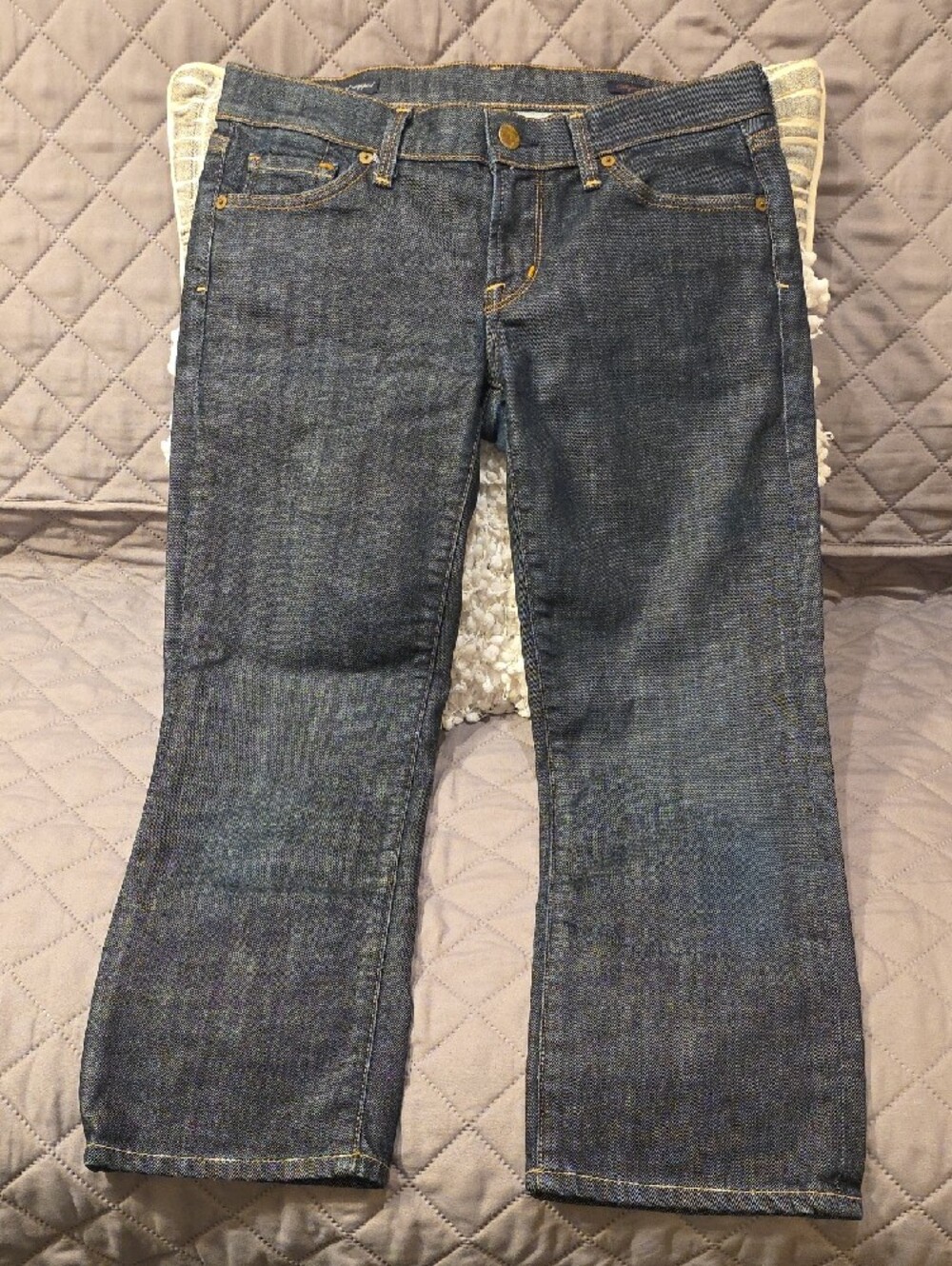 Citizens Of Humanity Kelly #063 Dark Blue Low Waist Stretch Cropped Jeans - Picture 7 of 16